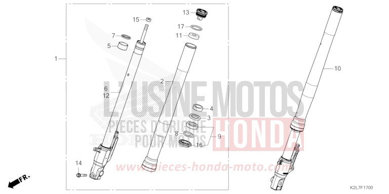 GABEL, VORNE von ADV 350 MAT PEARL COOL WHITE (NHB44) von 2024